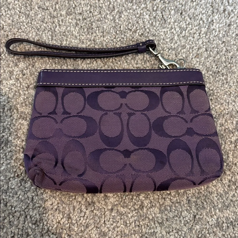 Coach purple Signature Duffle Shoulder Bag with matching wristlet F15067 - Picture 14 of 16